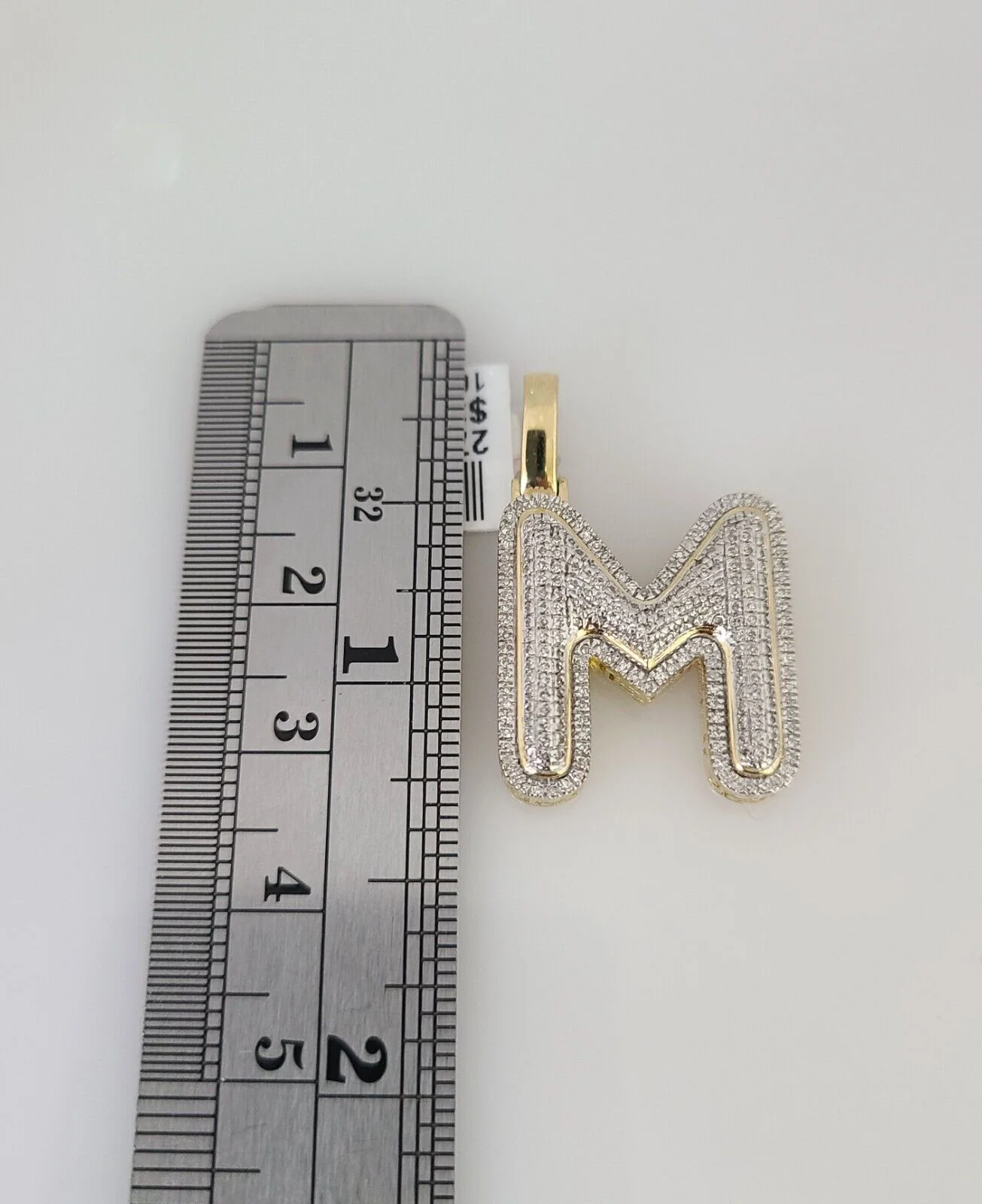 10k Gold Solid Miami Cuban Chain Diamond M Initial Pendant 2.5mm 18"-24" Set - Image 6