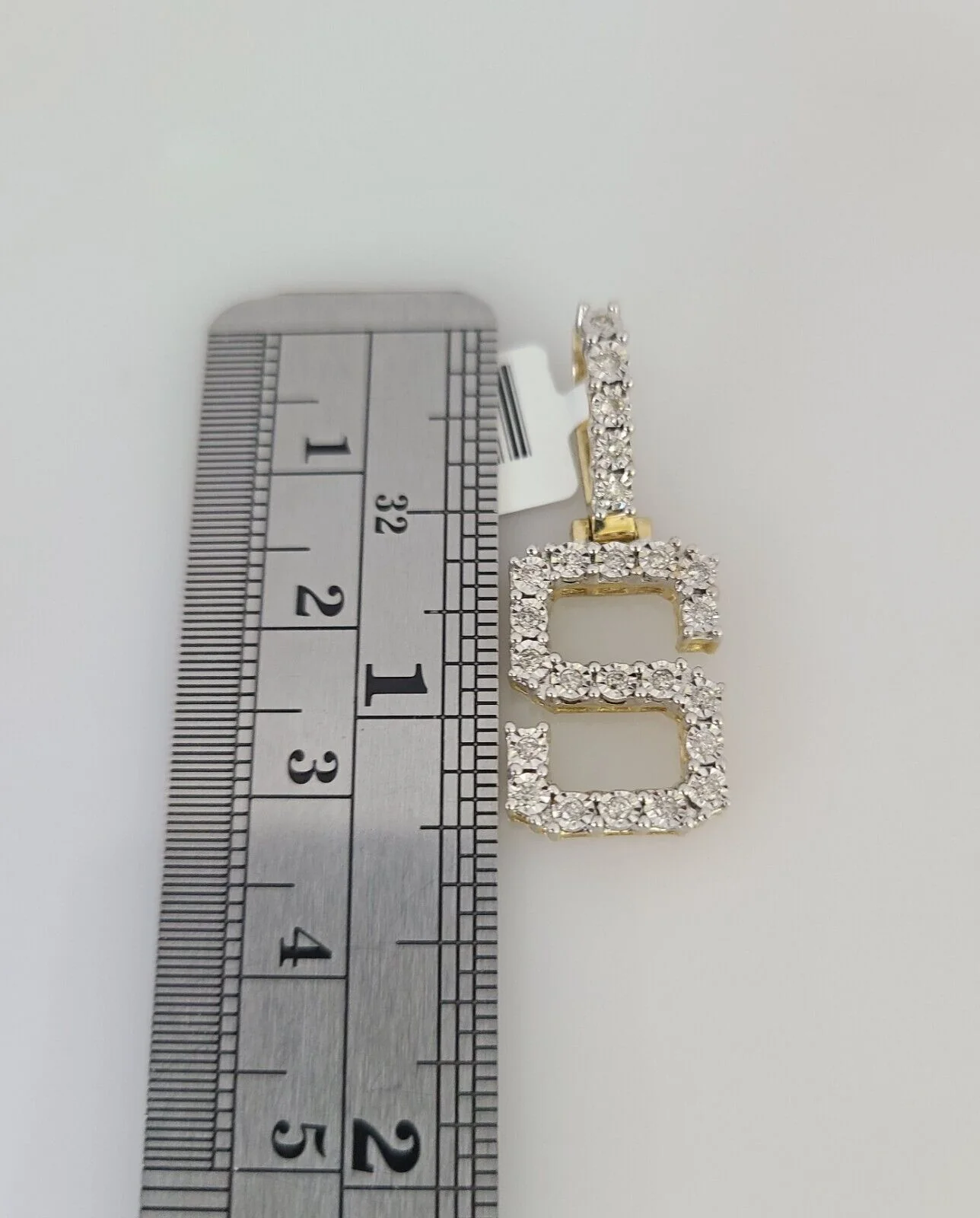 10k Gold Solid Miami Cuban Chain S Initial Diamond Pendant 2.5mm 18"-24" Set - Image 2