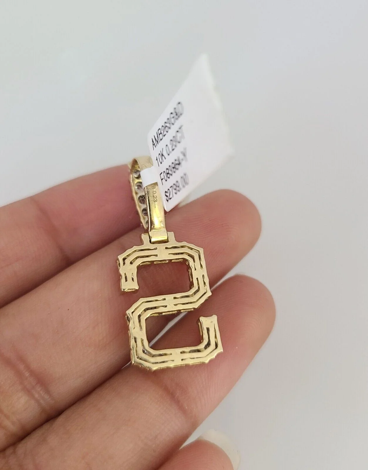 10k Gold Solid Miami Cuban Chain S Initial Diamond Pendant 2.5mm 18"-24" Set - Image 7