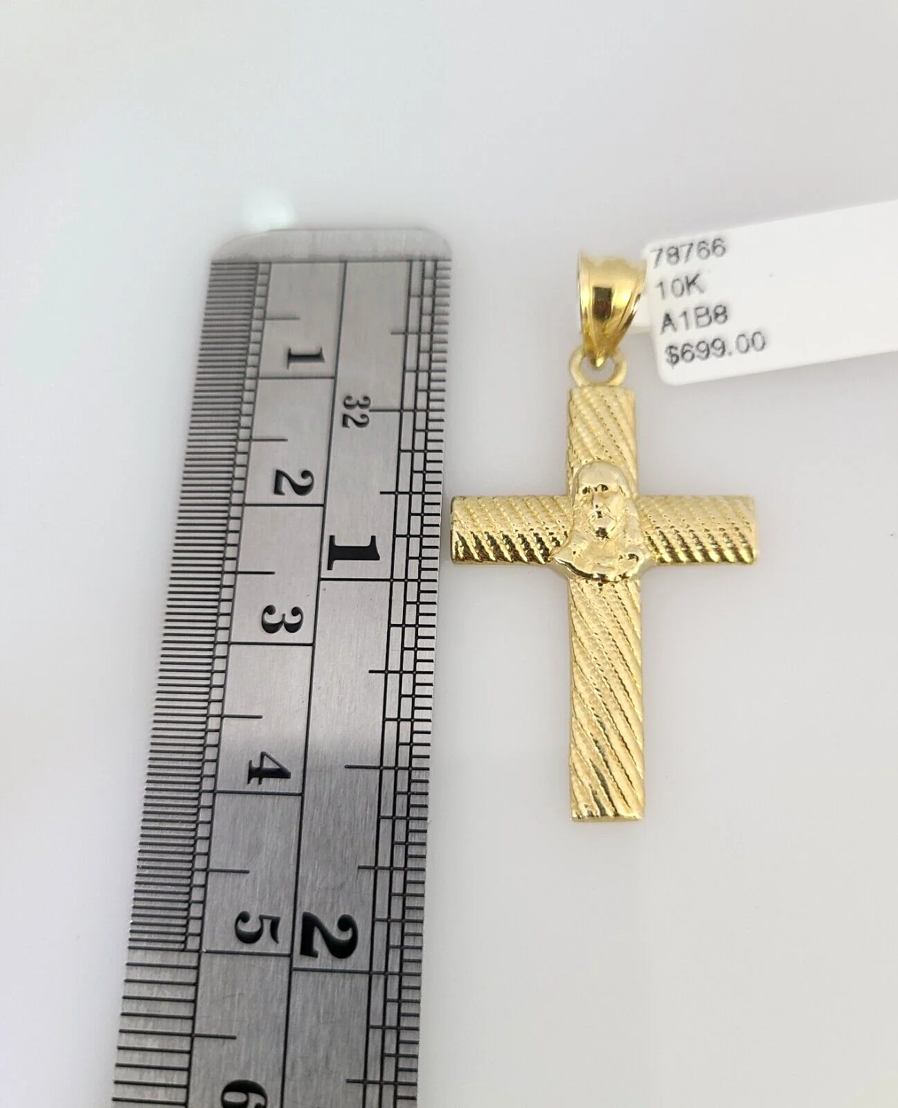 10k Gold Solid Miami Cuban Necklace Jesus Cross Pendant 2.5mm 18-24" Chain Set - Image 3