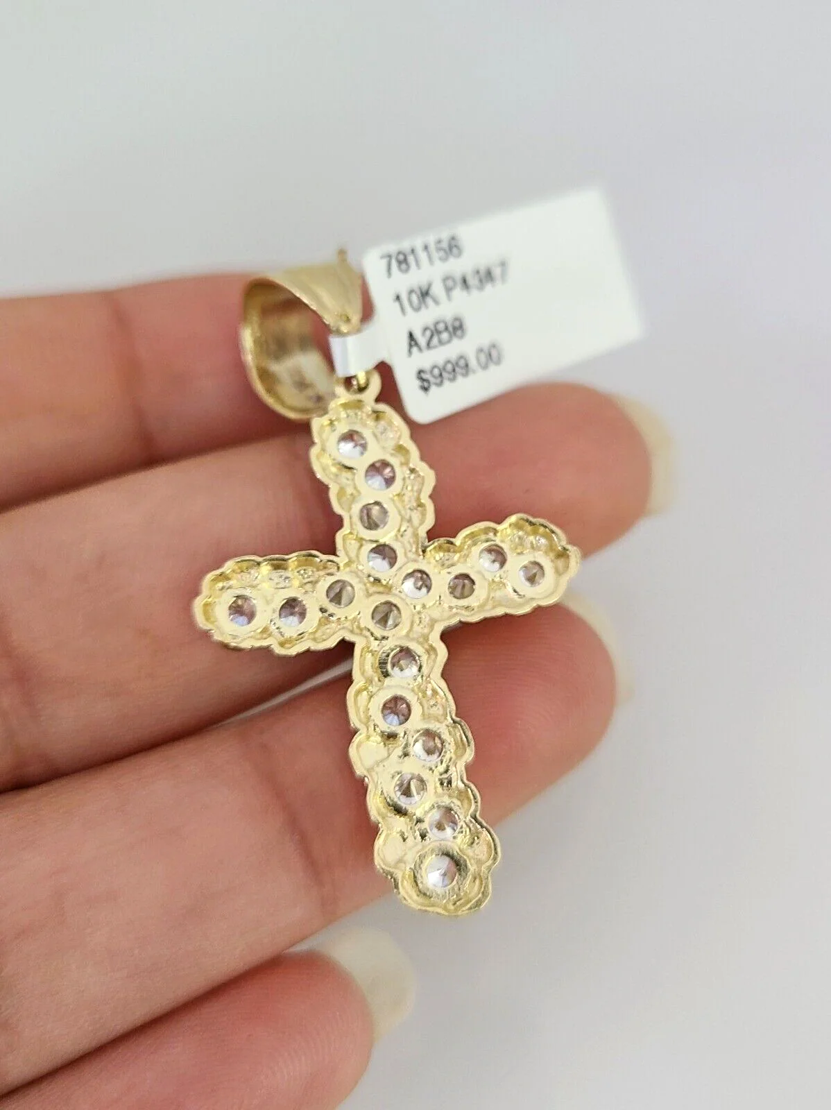 10k Gold Solid Miami Cuban Necklace Jesus Cross Pendant 2.5mm 18-24" Chain Set - Image 8
