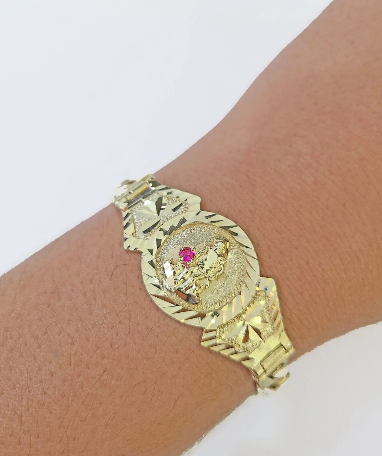 10k Gold St Lazaro Miami Cuban Bracelet Size 8" Inches 8mm 10kt Mens Ladies - Image 3