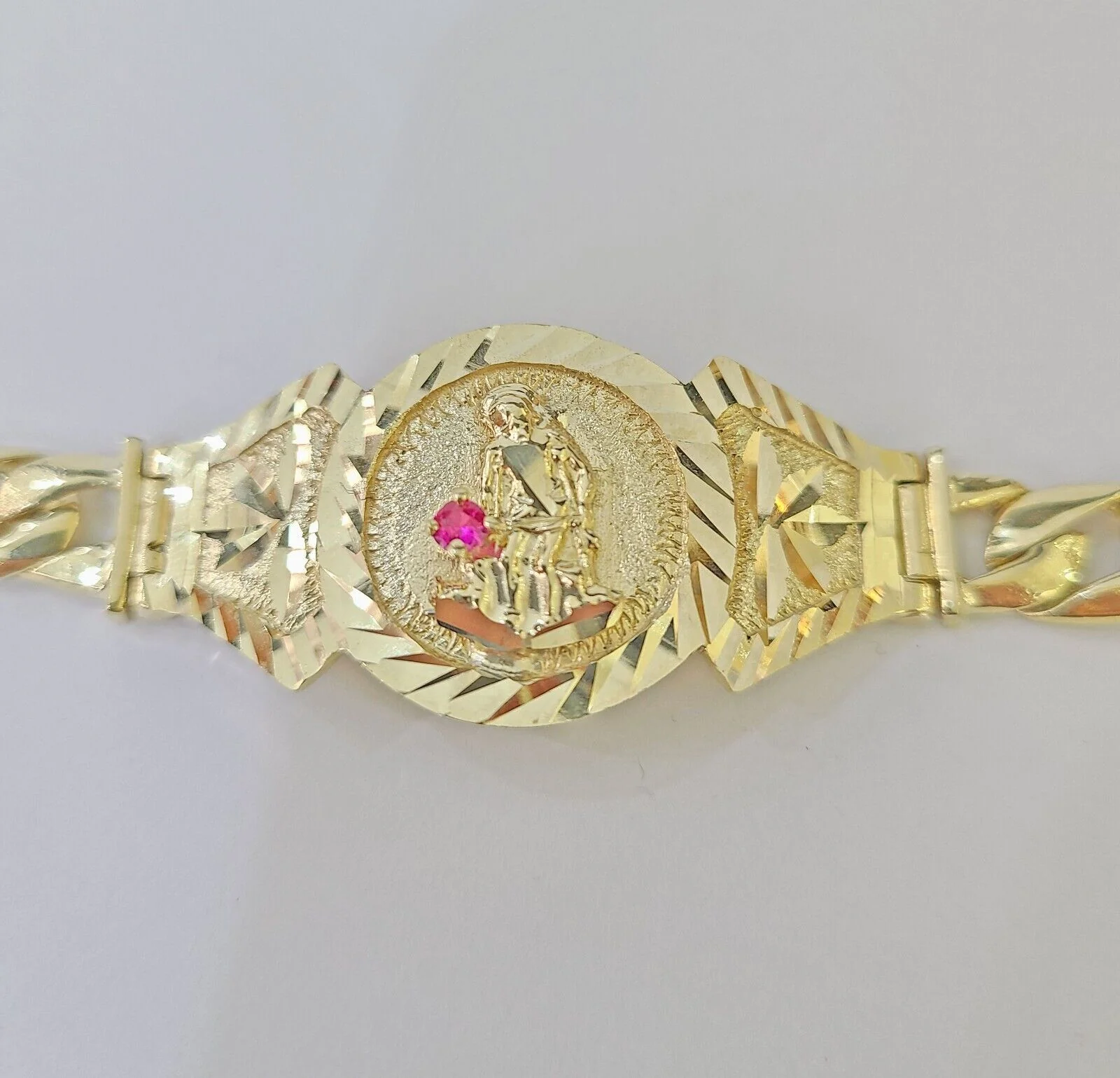 10k Gold St Lazaro Miami Cuban Bracelet Size 8" Inches 8mm 10kt Mens Ladies - Image 5