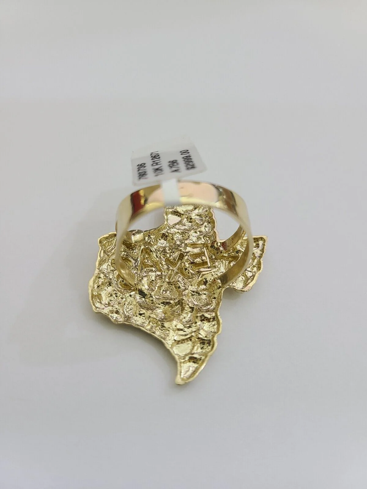10k Gold Texas Map Nugget Ring Casual Men's Band New REAL Yellow All Sizes - Image 7