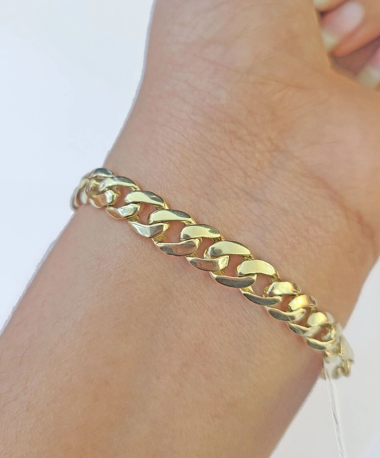 10k Gold Virgin Mary Miami Cuban Bracelet Size 8" Inches 7mm 10kt Mens Ladies - Image 6