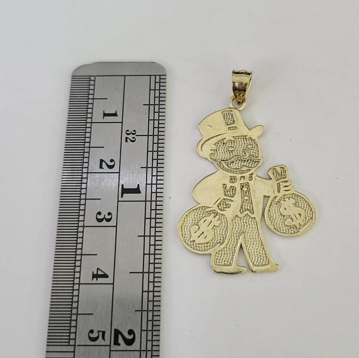 10k Grandpa Money Bag Charm Pendant REAL 10Kt Yellow Gold Real - Image 2