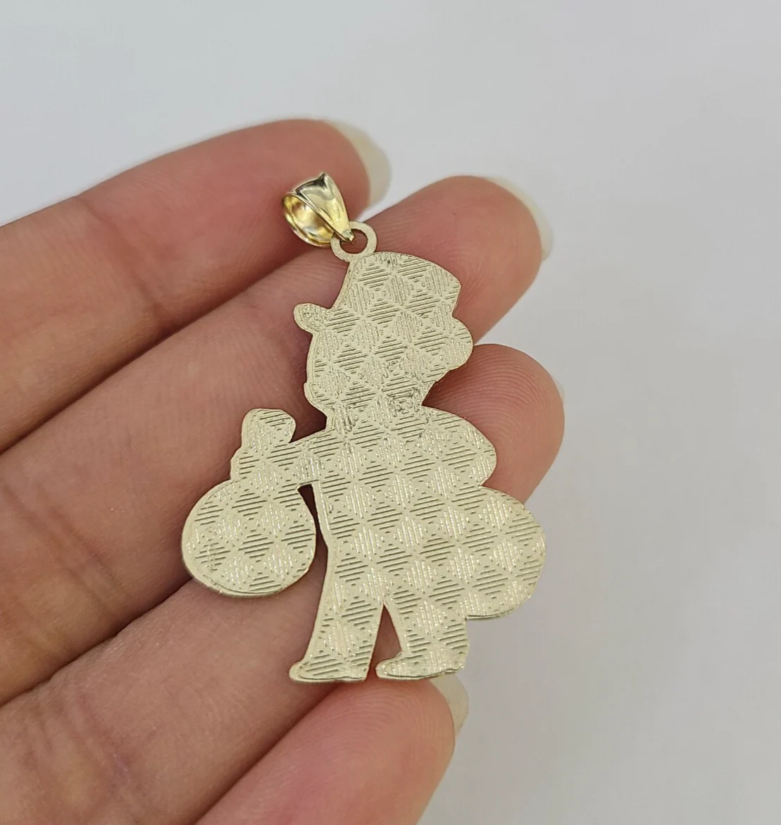 10k Grandpa Money Bag Charm Pendant REAL 10Kt Yellow Gold Real - Image 5