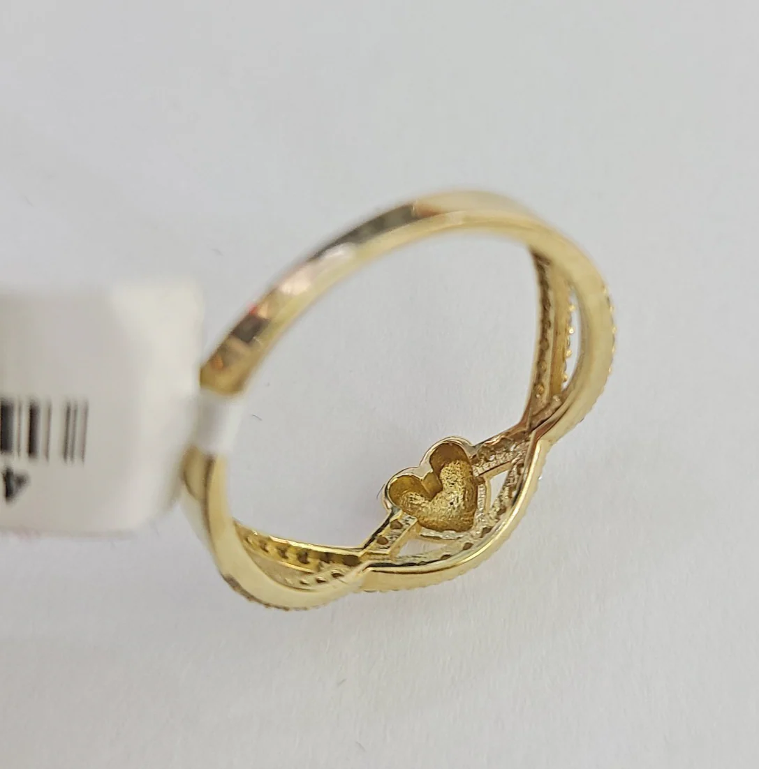 10k Hearts Ladies Ring Casual Band Yellow Gold Genuine Brand New All Sizes - Image 7