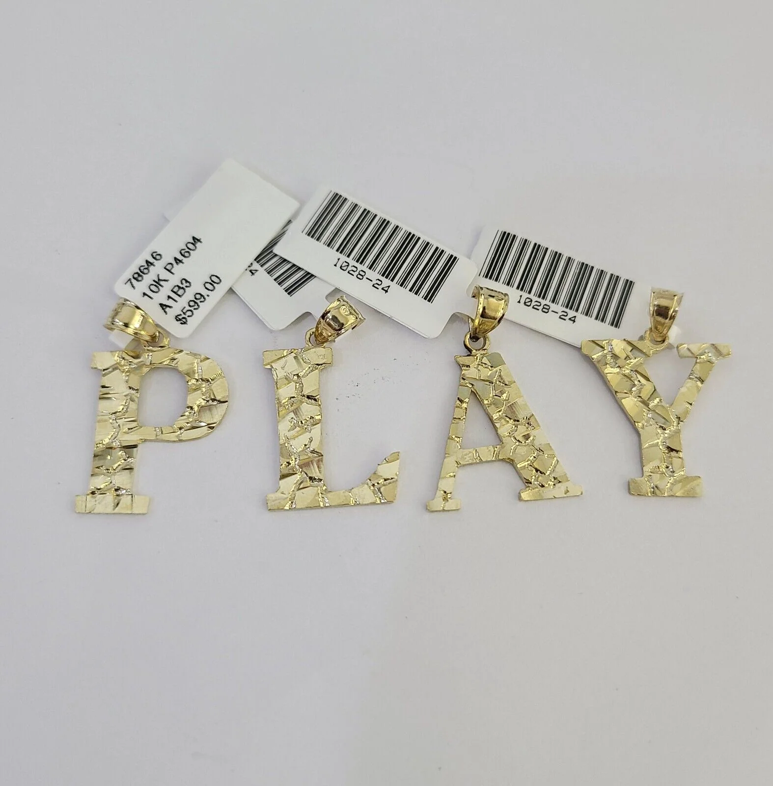 10k Initials Charm Pendant A-Z Alphabets Men Women Real Yellow Gold Genuine - Image 3