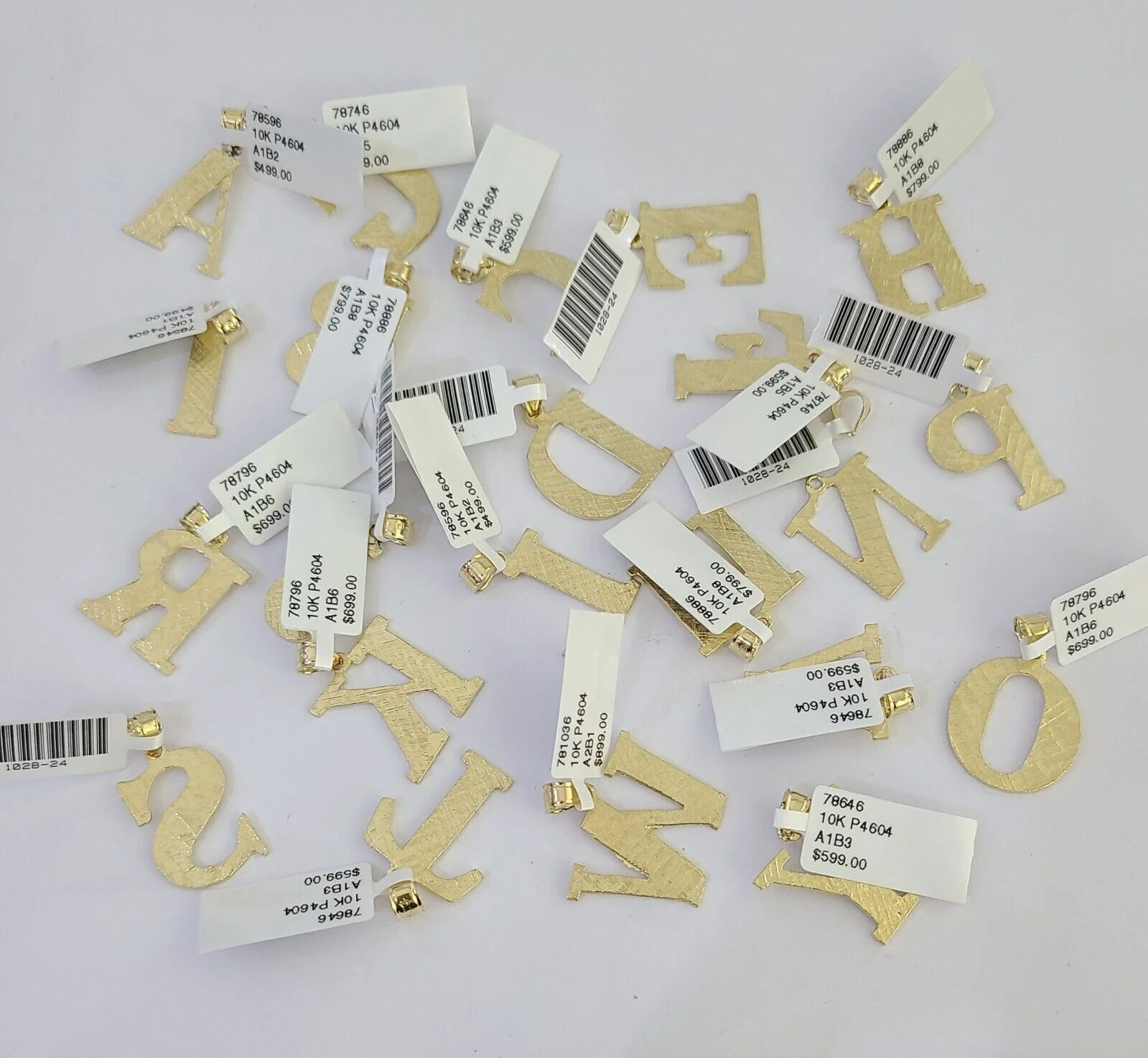 10k Initials Charm Pendant A-Z Alphabets Men Women Real Yellow Gold Genuine - Image 8