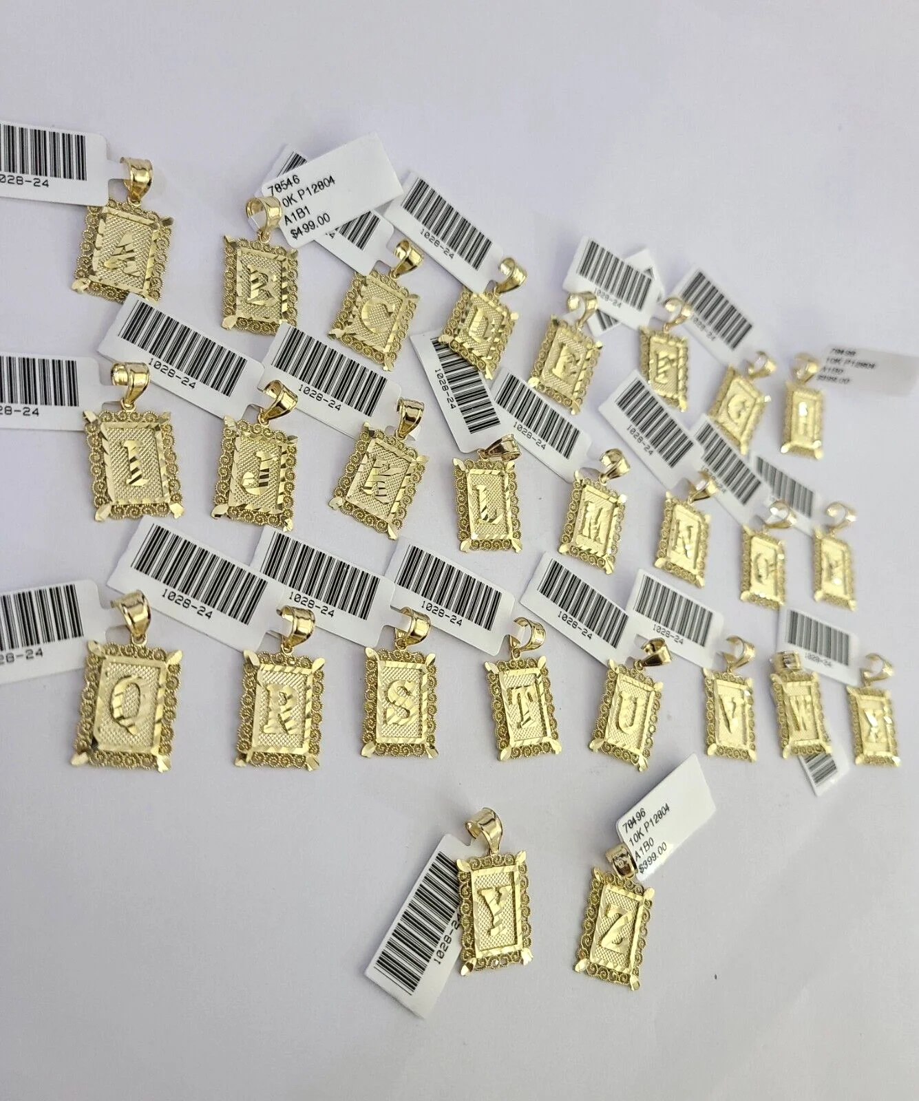 10k Initials Charm Pendant A-Z Alphabets Men Women Real Yellow Gold Genuine - Image 2