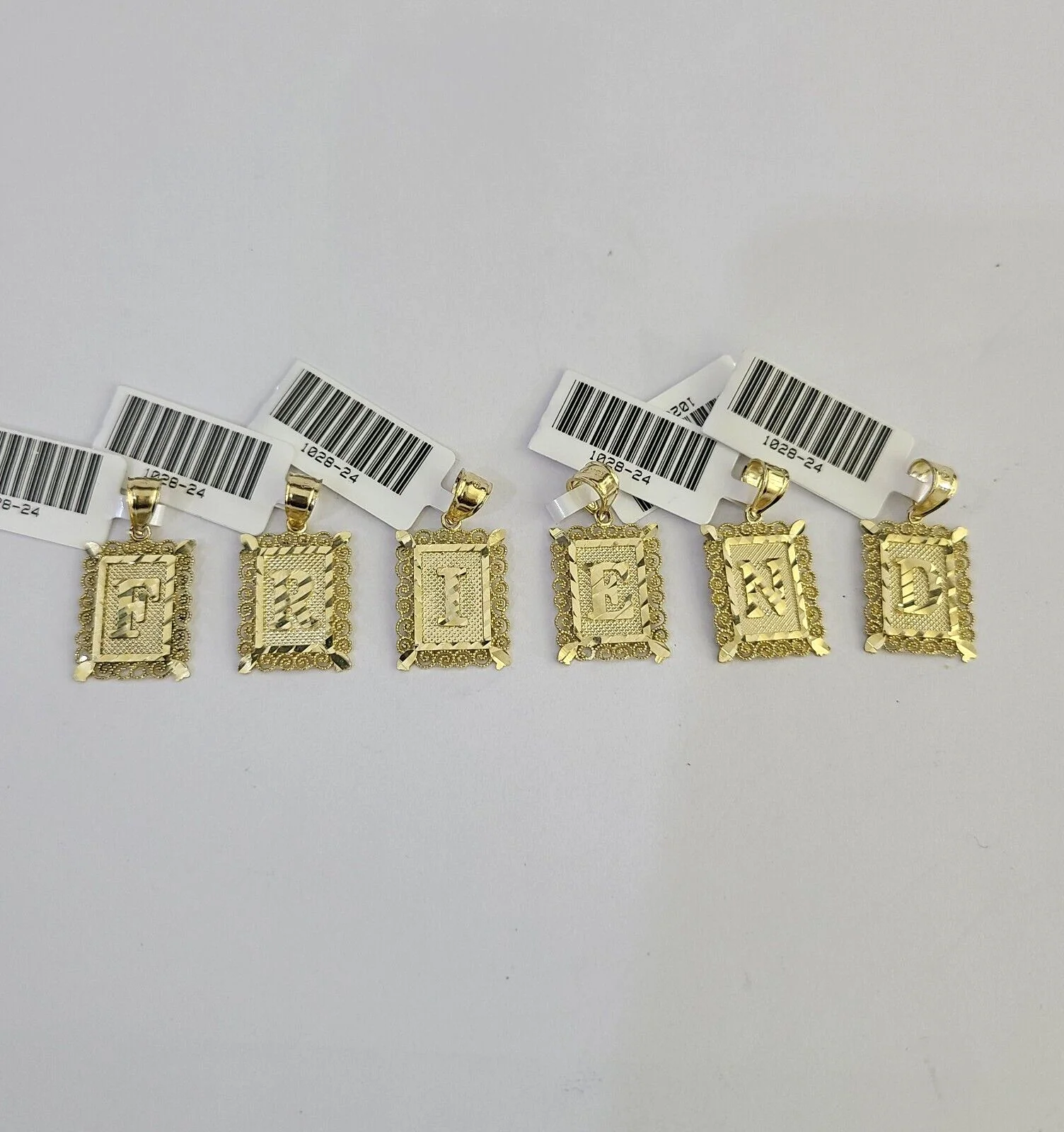 10k Initials Charm Pendant A-Z Alphabets Men Women Real Yellow Gold Genuine - Image 3