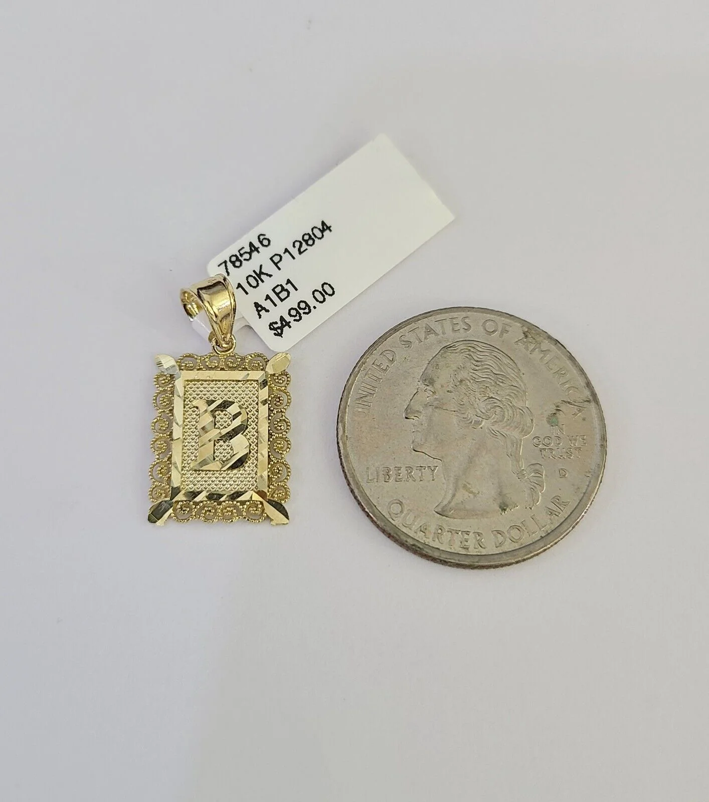 10k Initials Charm Pendant A-Z Alphabets Men Women Real Yellow Gold Genuine - Image 5