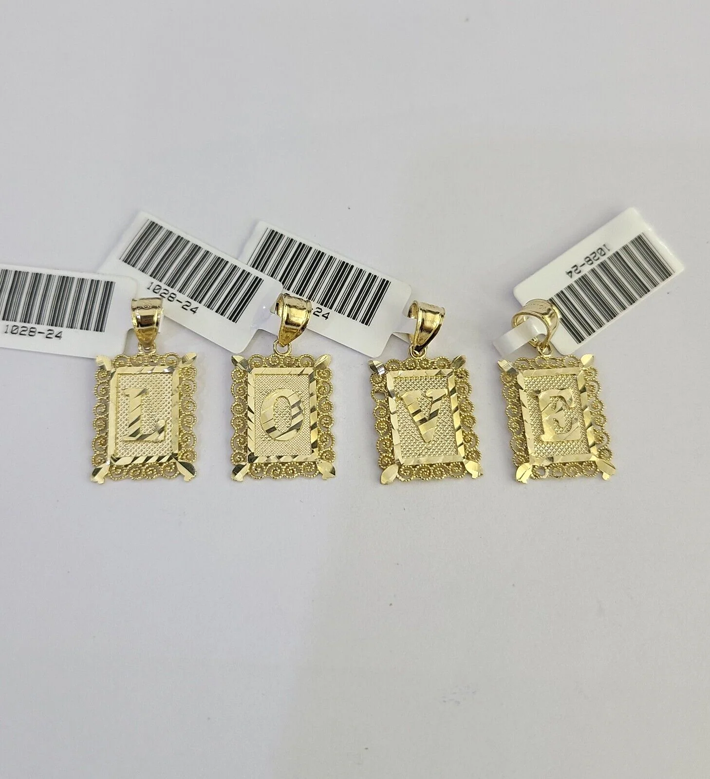 10k Initials Charm Pendant A-Z Alphabets Men Women Real Yellow Gold Genuine - Image 7