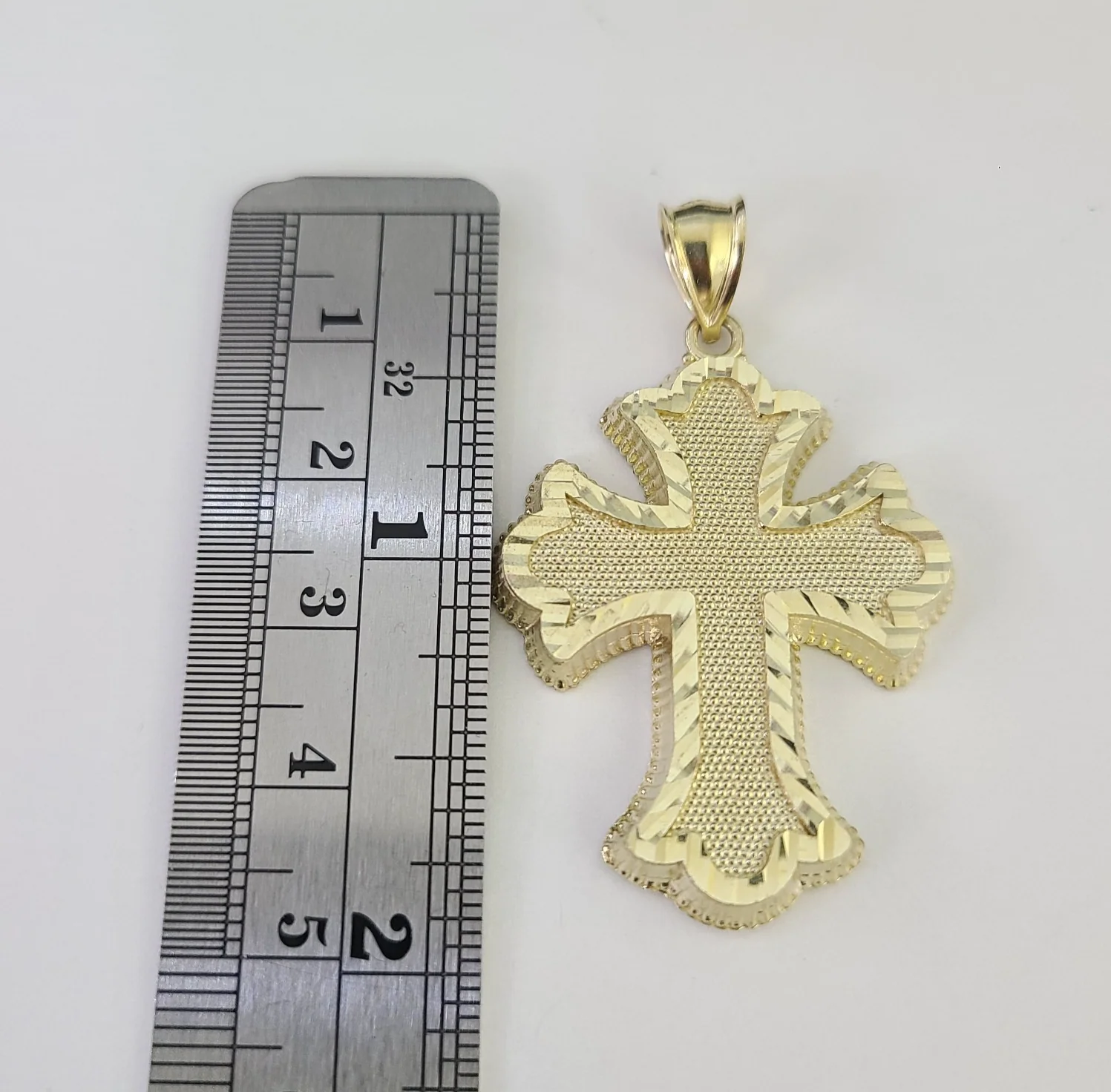 10k Jesus Cross Charm Miami Cuban Chain Pendant Set 5mm 18"28" Necklace Gold - Image 4