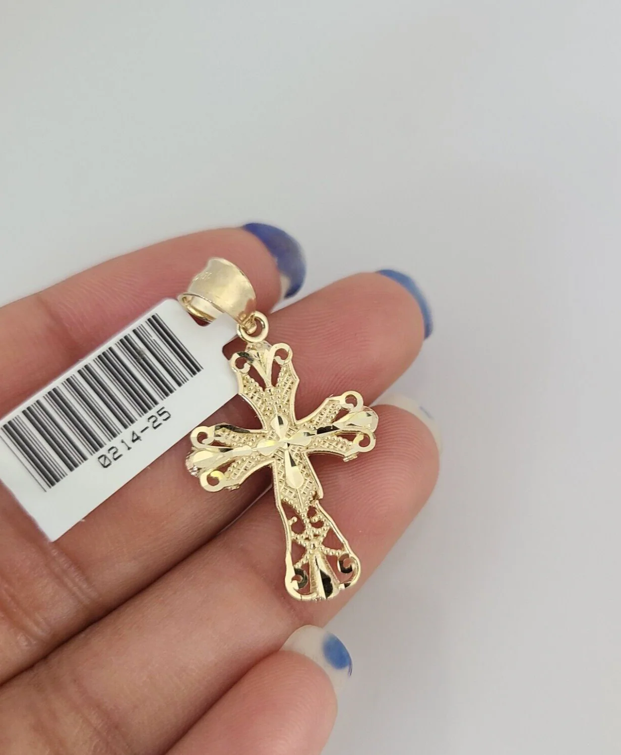 10k Jesus Cross Charm Pendant REAL 10Kt Religious Yellow Gold Genuine