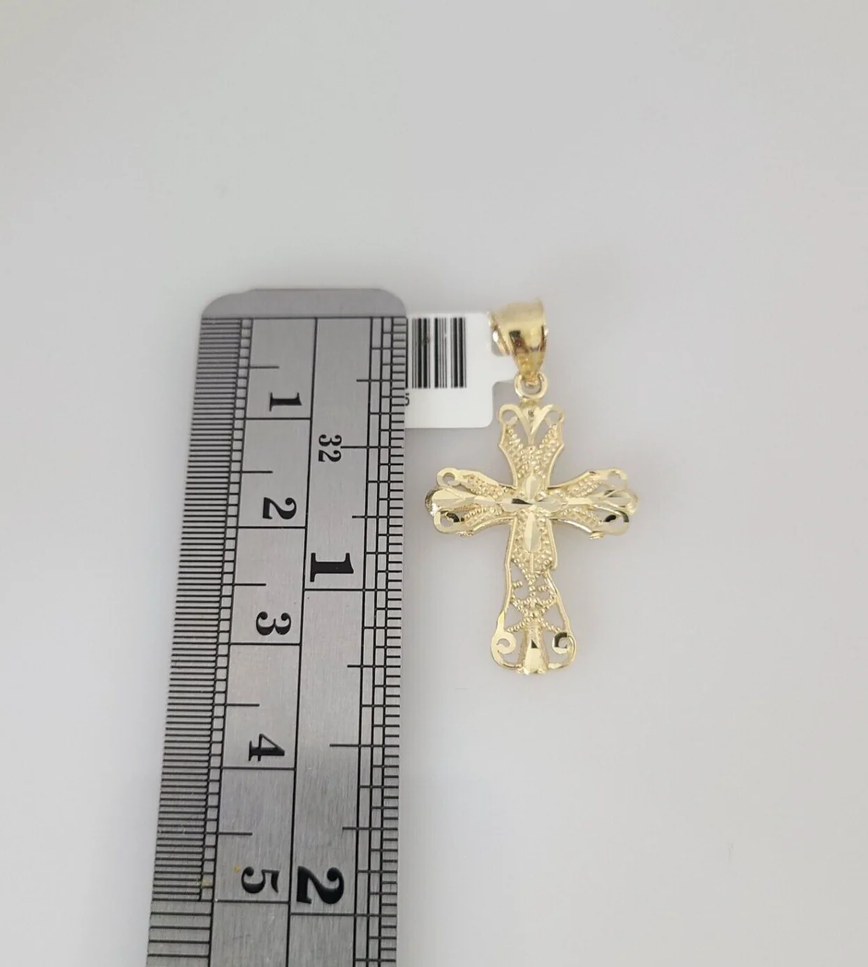 10k Jesus Cross Charm Pendant REAL 10Kt Religious Yellow Gold Genuine - Image 2