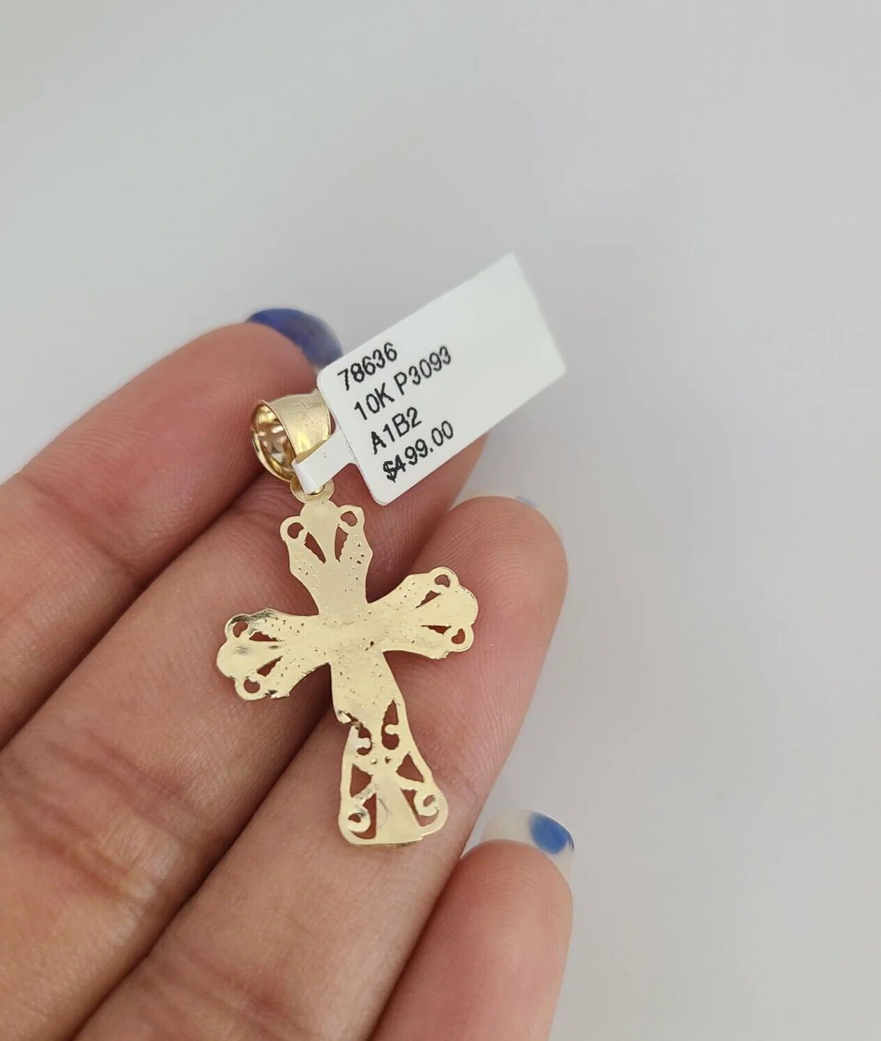 10k Jesus Cross Charm Pendant REAL 10Kt Religious Yellow Gold Genuine - Image 5