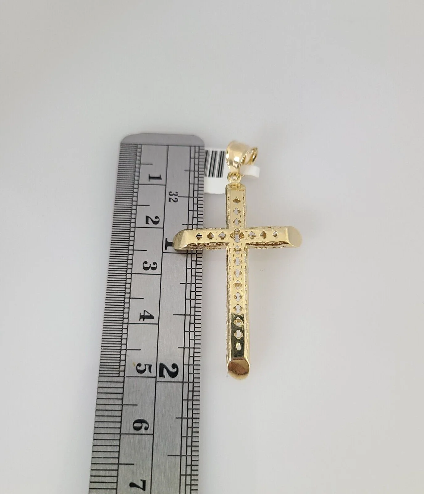 10k Jesus Cross Charm Pendant REAL 10Kt Religious Yellow Gold Genuine - Image 3
