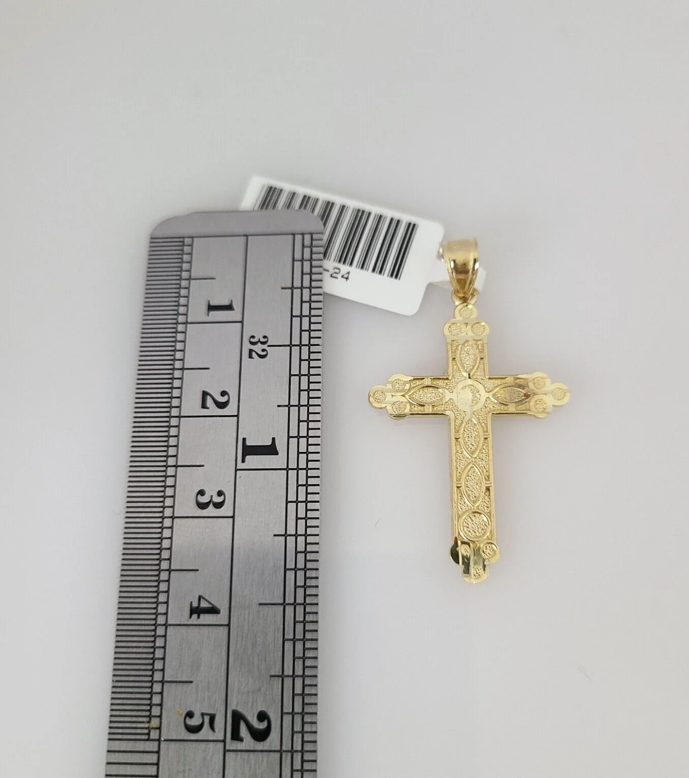 10k Jesus Cross Charm Pendant REAL 10Kt Religious Yellow Gold Genuine - Image 2