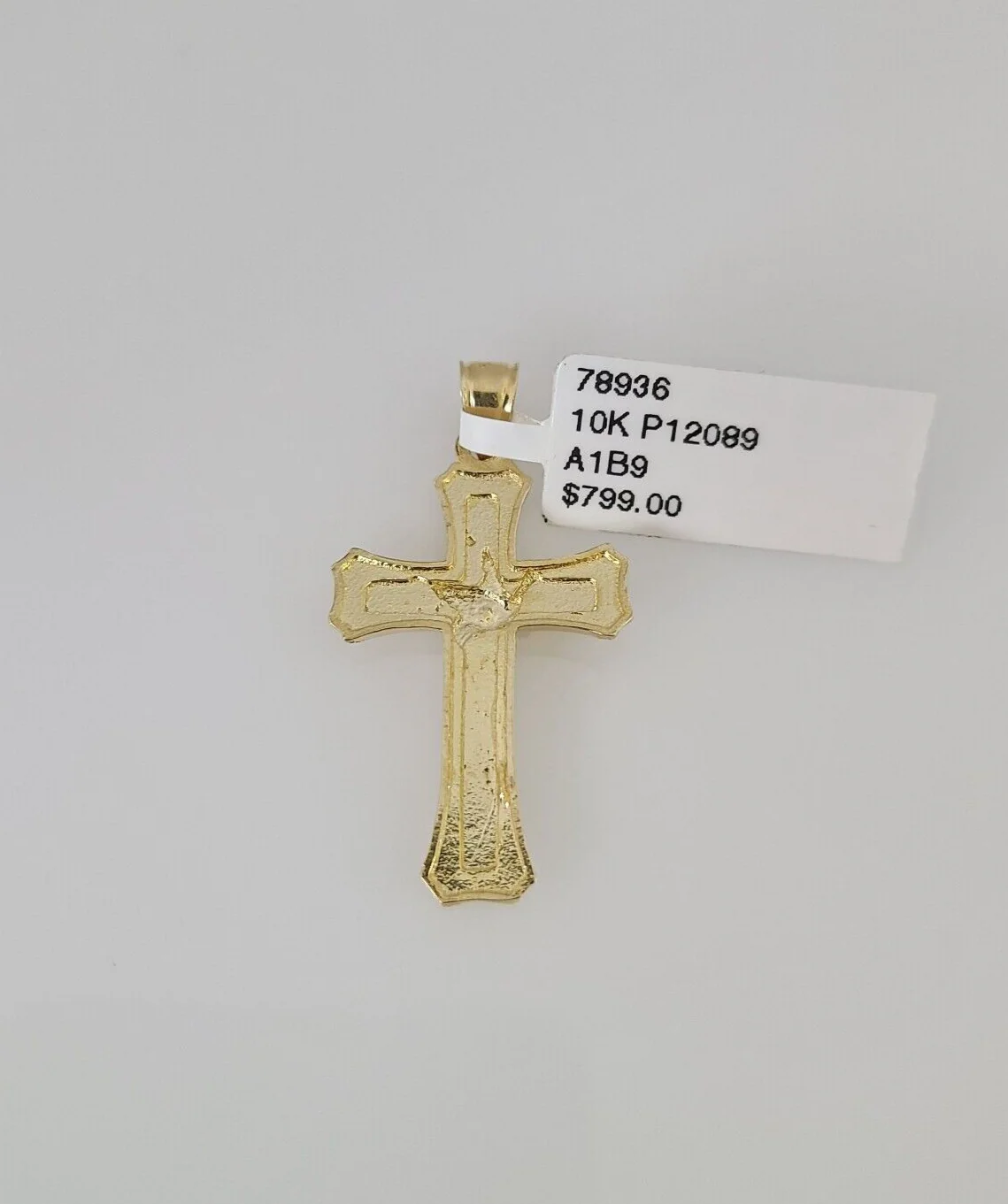 10k Jesus Cross Charm Pendant REAL 10Kt Religious Yellow Gold Genuine - Image 3