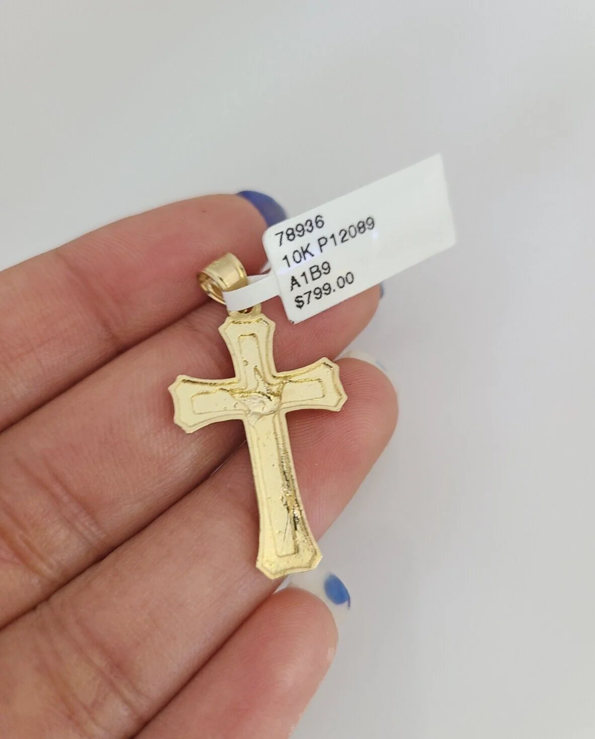 10k Jesus Cross Charm Pendant REAL 10Kt Religious Yellow Gold Genuine - Image 5