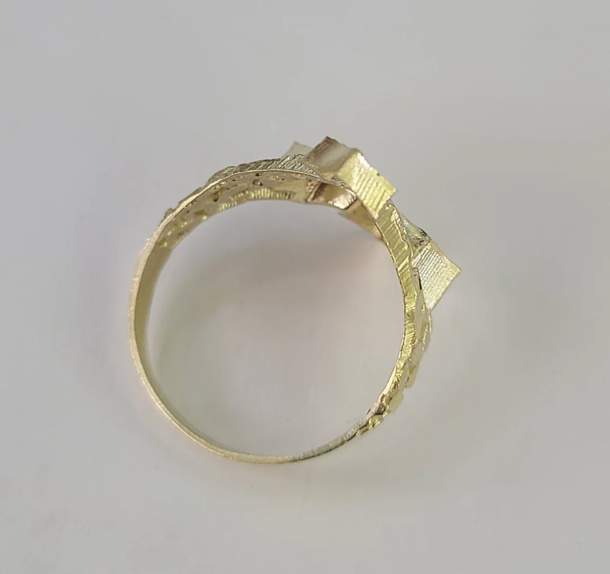10k Jesus Cross Nugget Ring Casual Band Yellow Gold Genuine Brand New Religious All Sizes - Image 4