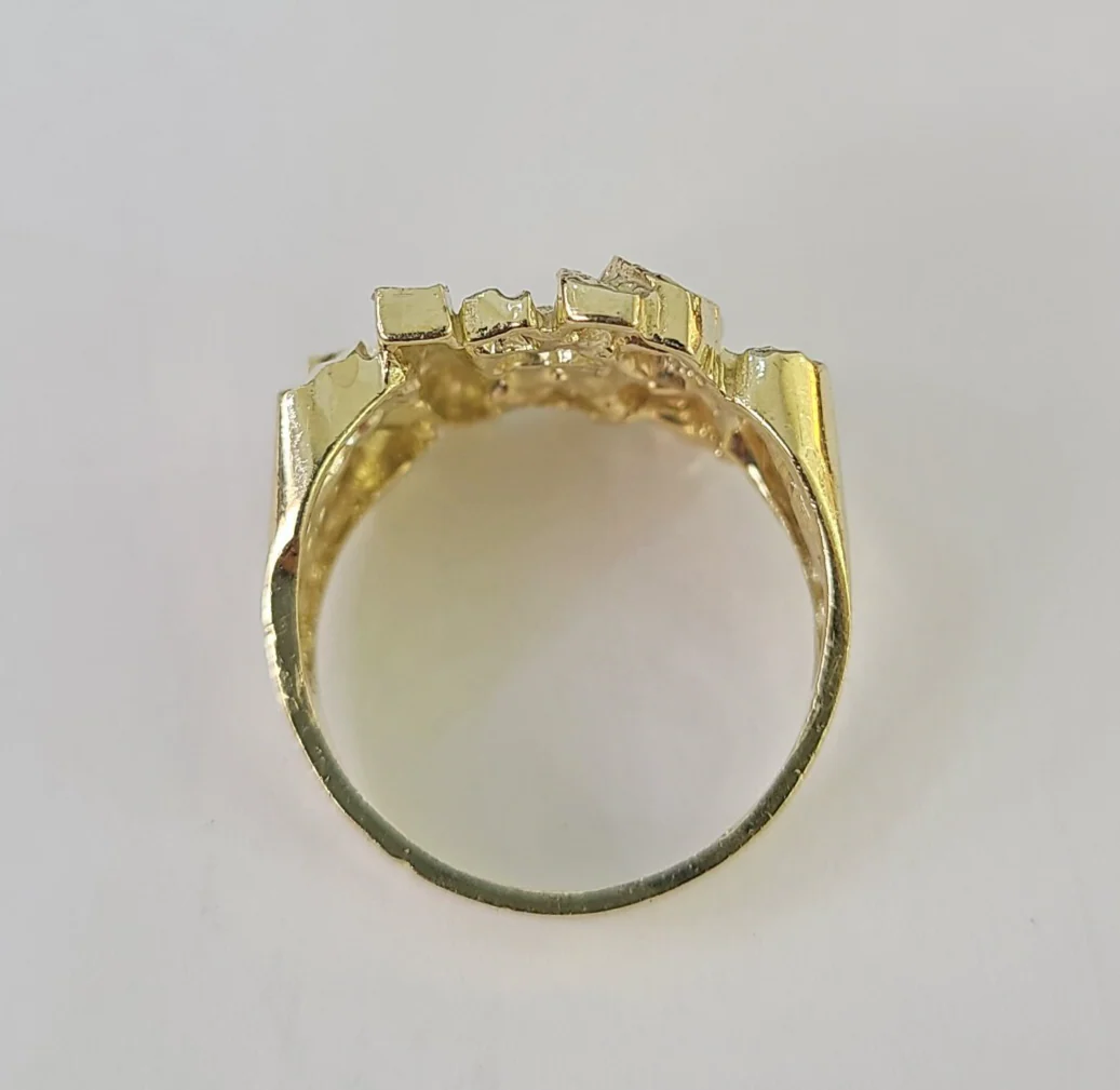 10k Jesus Cross Nugget Ring Casual Band Yellow Gold Genuine Brand New Religious All Sizes - Image 7