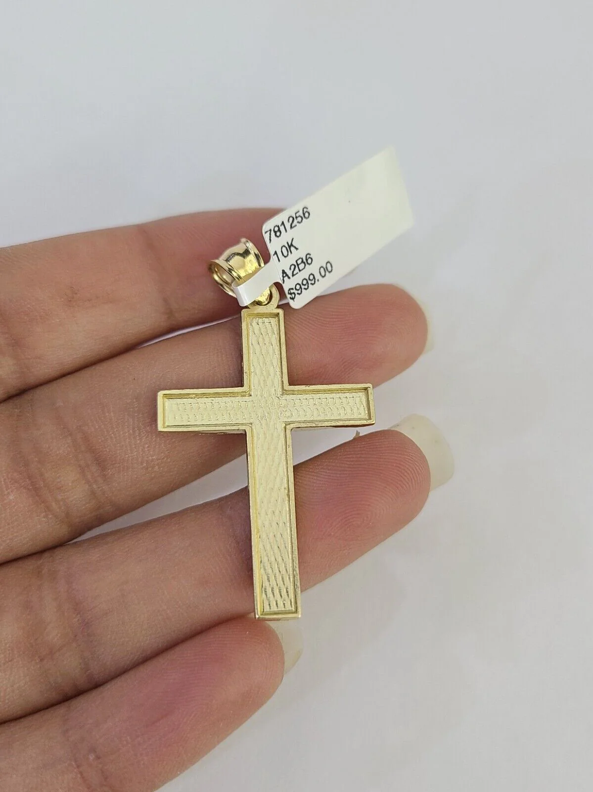 10K Jesus Cross Pendant Charm Yellow Gold Genuine Religious Real - Image 3
