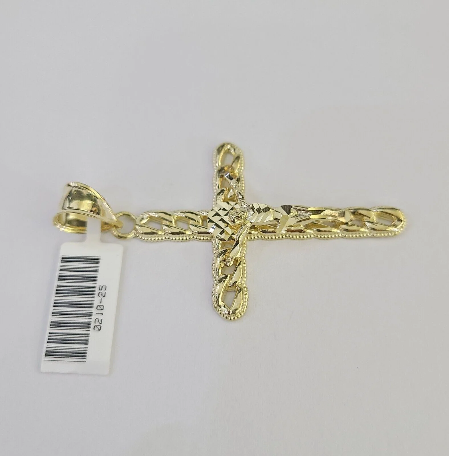 10K Jesus Cross Pendant Crucifix Charm 2.5 Inch Yellow Gold Genuine - Image 3