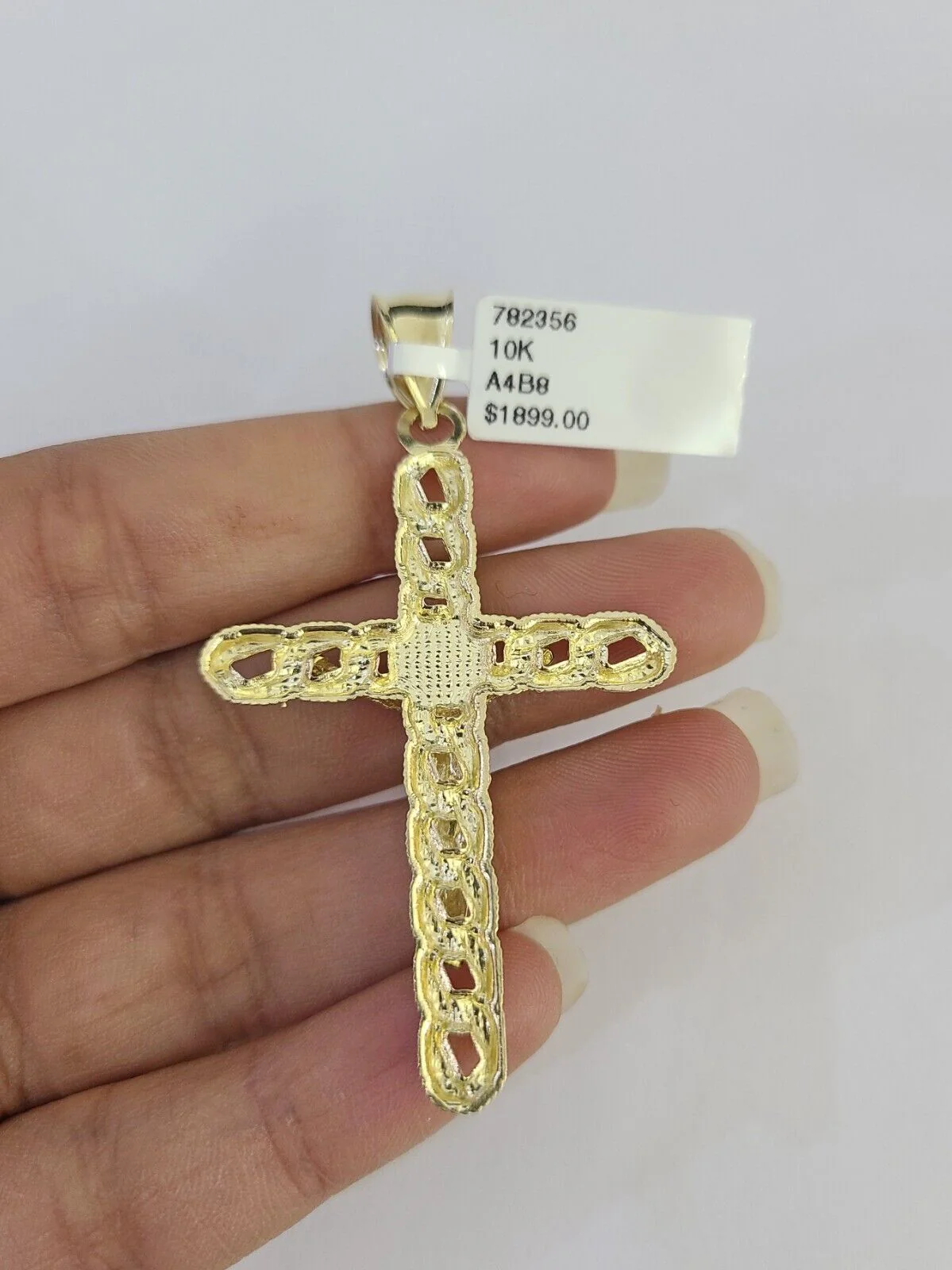 10K Jesus Cross Pendant Crucifix Charm 2.5 Inch Yellow Gold Genuine - Image 5