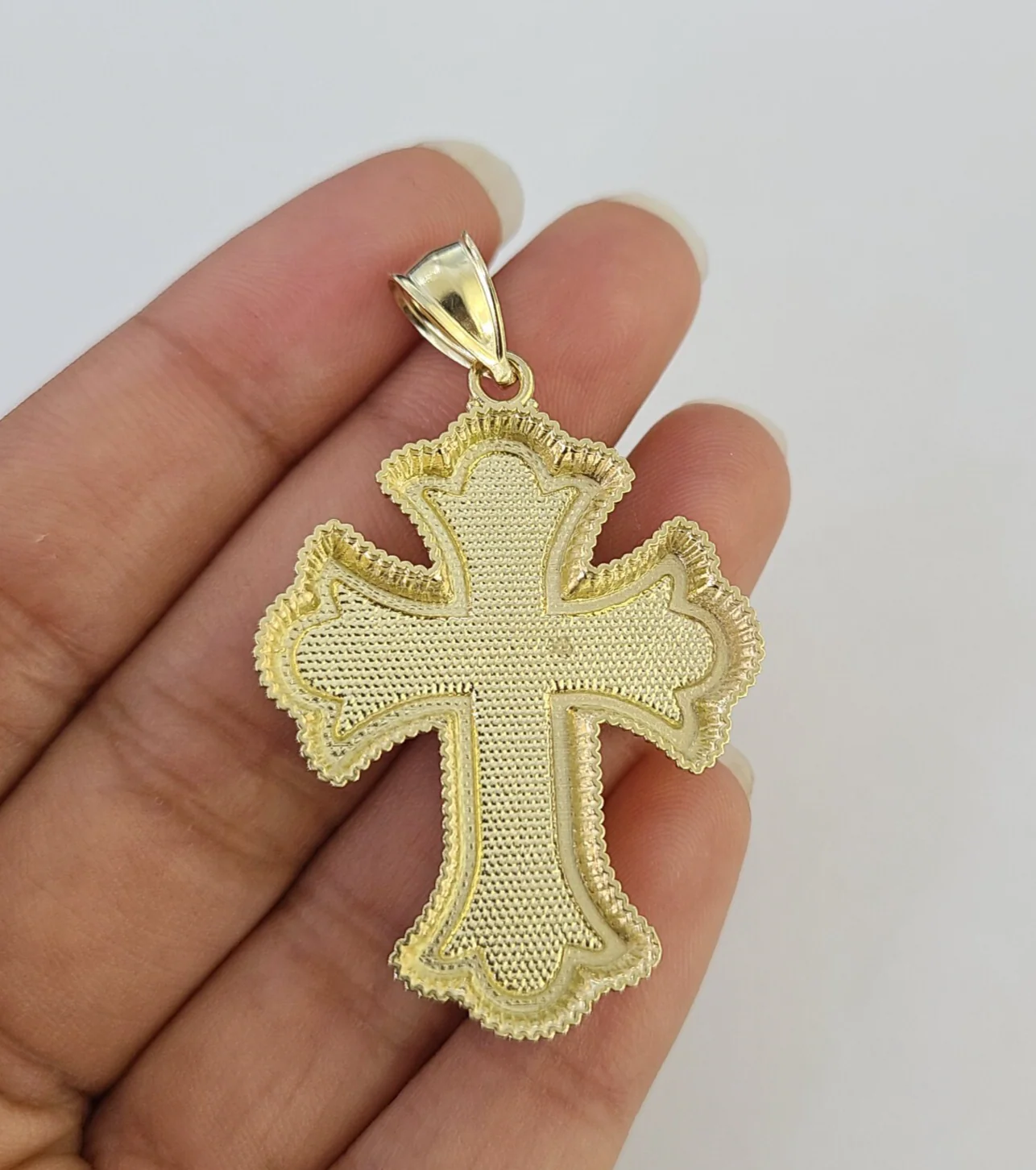 10k Jesus Crucifix Cross Charm Pendant Roman Religious REAL 10Kt Yellow Gold - Image 5