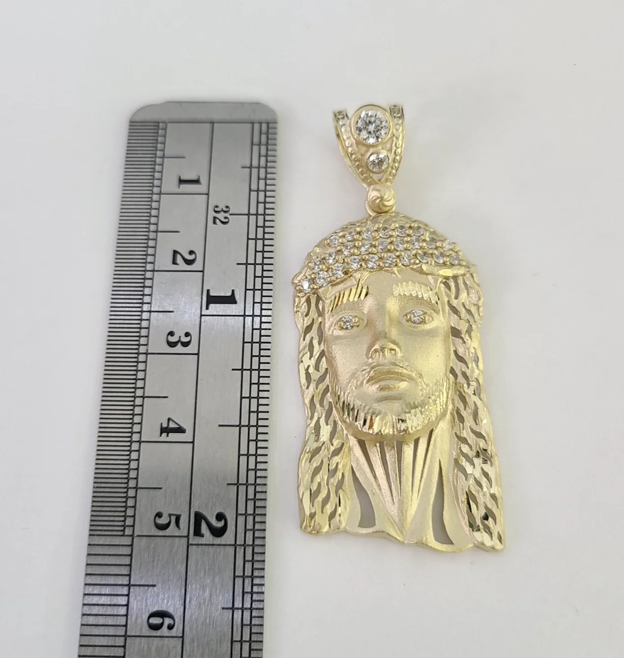 10k Jesus Head Charm Pendant Religious REAL 10Kt Yellow Gold - Image 2