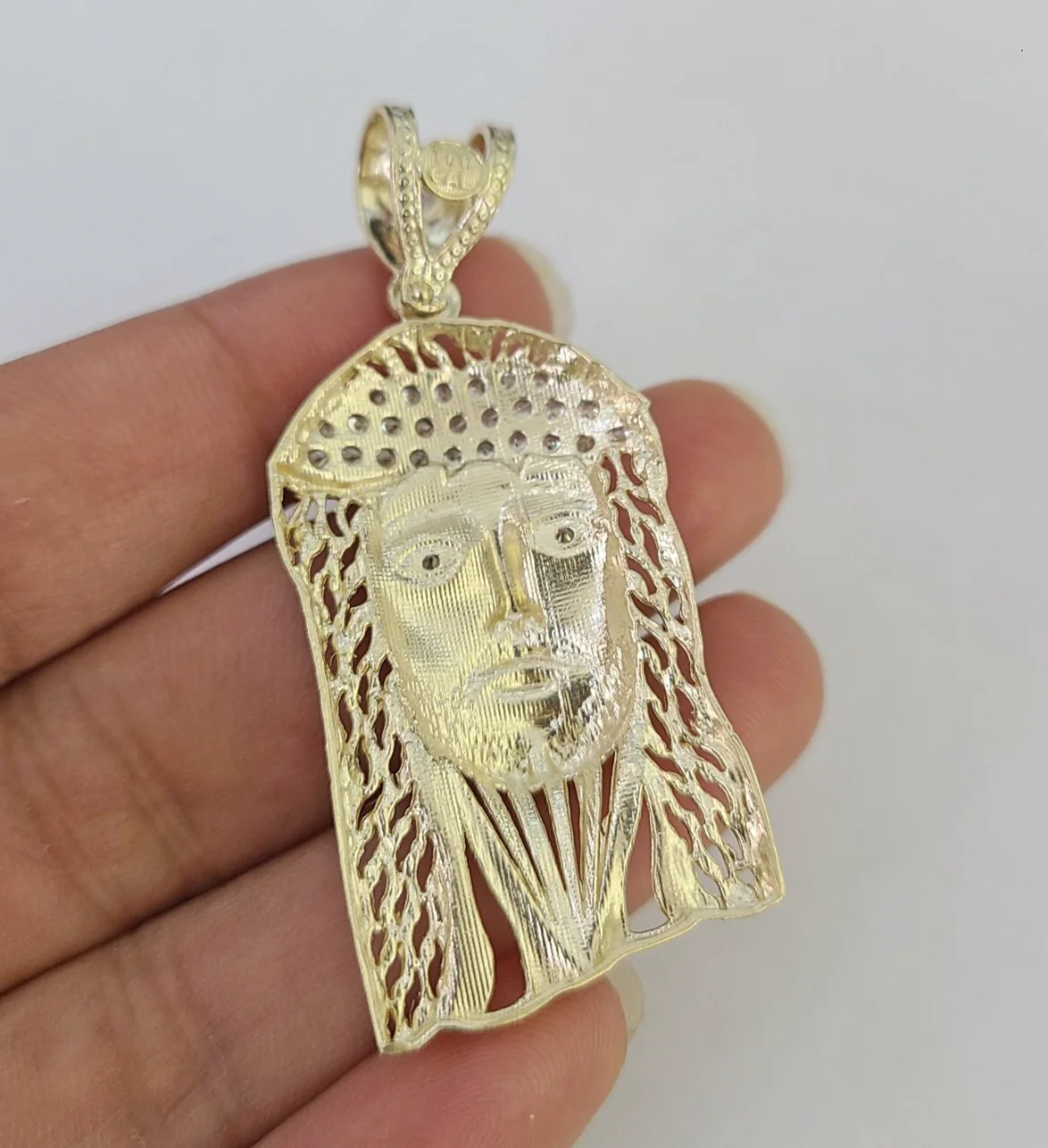 10k Jesus Head Charm Pendant Religious REAL 10Kt Yellow Gold - Image 5