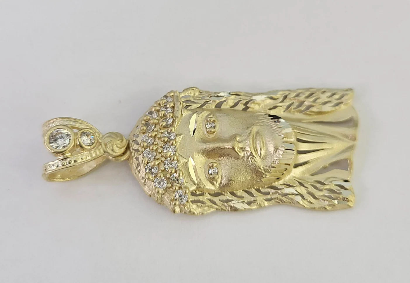 10k Jesus Head Charm Pendant Religious REAL 10Kt Yellow Gold Real Genuine - Image 2