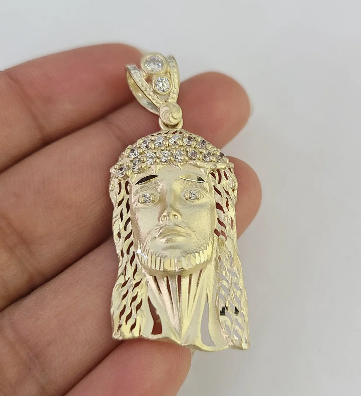 10k Jesus Head Charm Pendant Religious REAL 10Kt Yellow Gold Real Genuine - Image 3