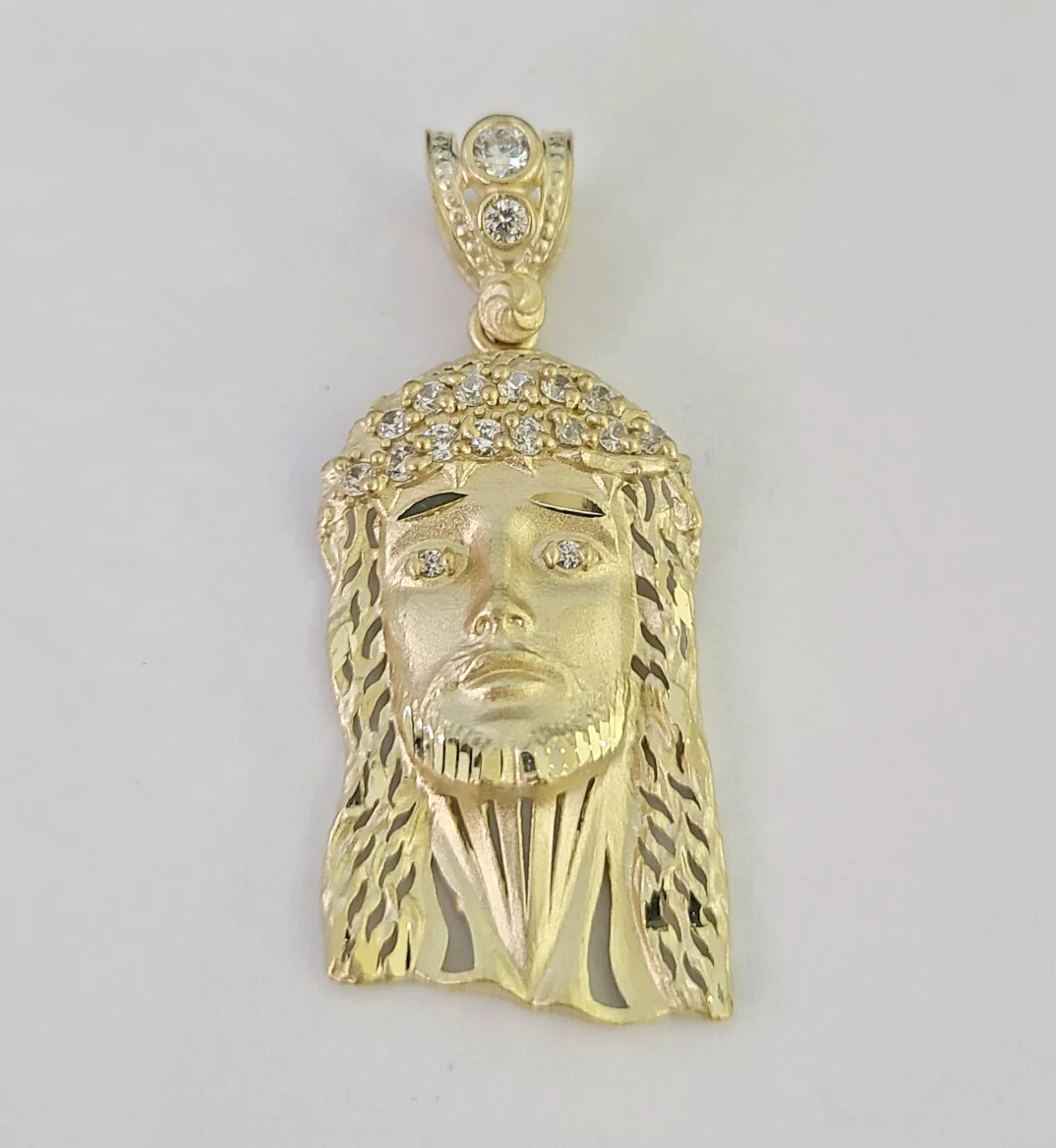 10k Jesus Head Charm Pendant Religious REAL 10Kt Yellow Gold Real Genuine - Image 4