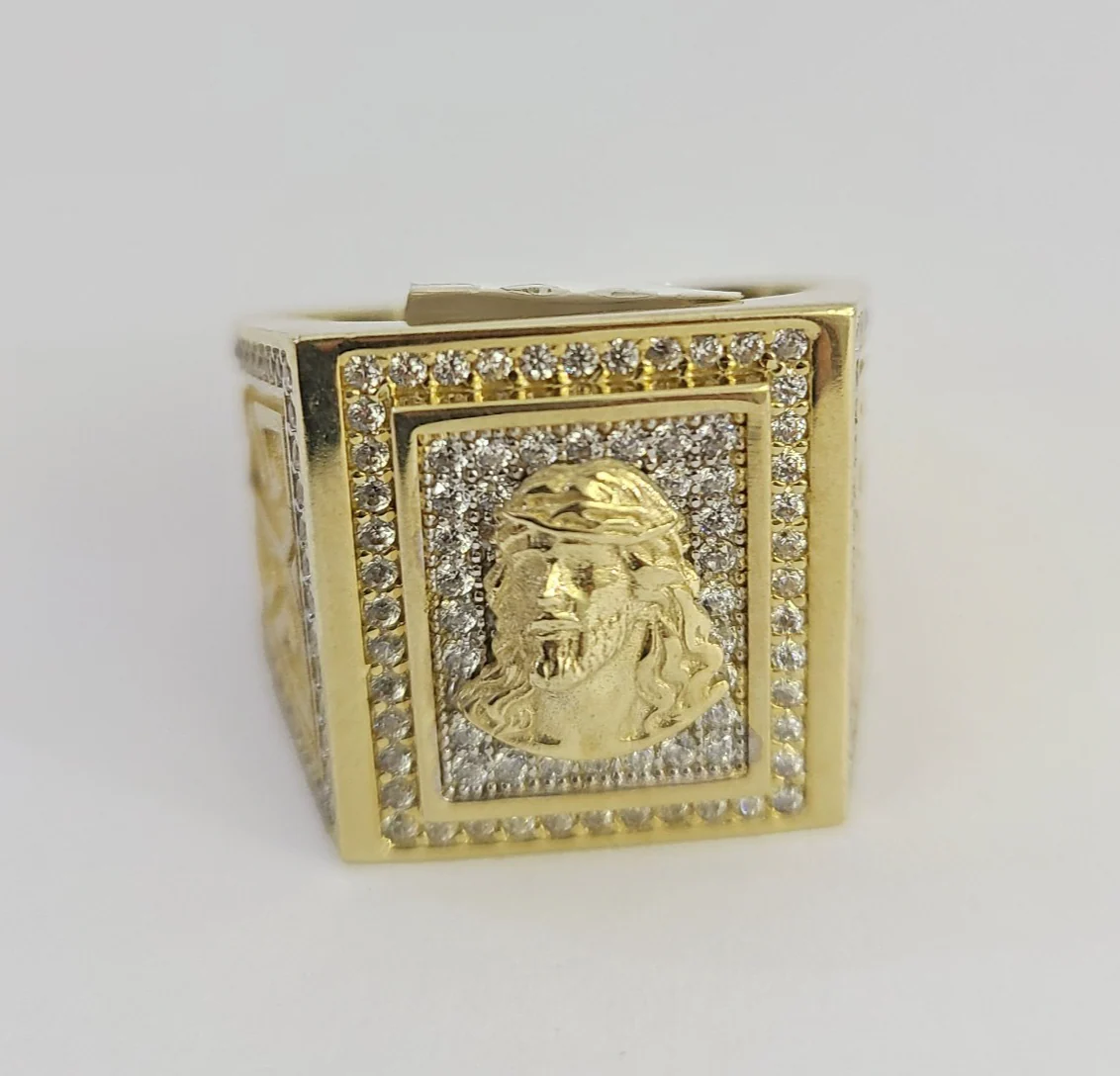 10k Jesus Head Ring Casual Band Yellow Gold Genuine Brand New All Sizes - Image 2
