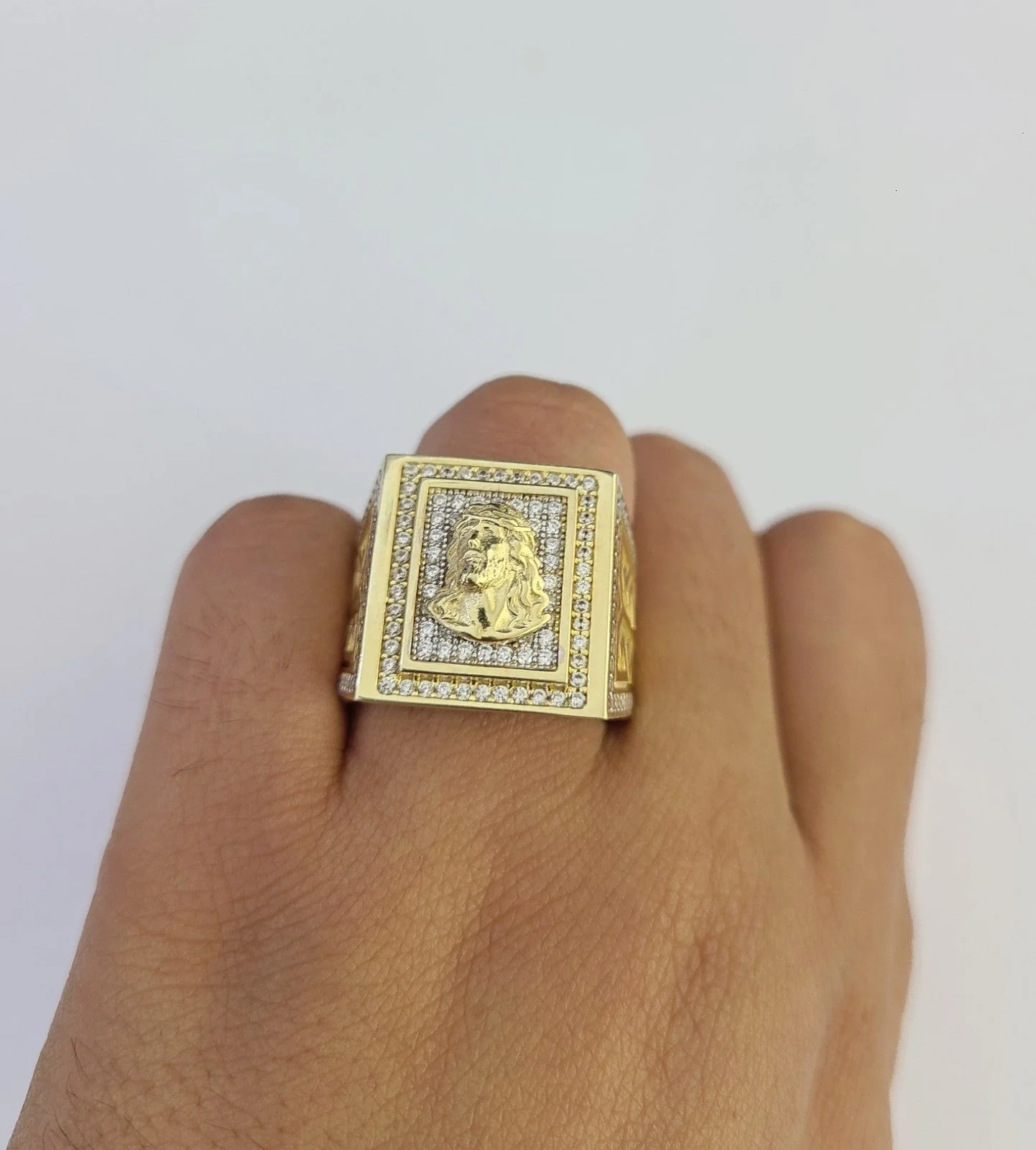 10k Jesus Head Ring Casual Band Yellow Gold Genuine Brand New All Sizes - Image 3