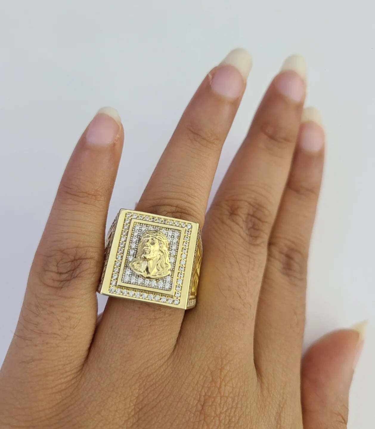 10k Jesus Head Ring Casual Band Yellow Gold Genuine Brand New All Sizes - Image 5