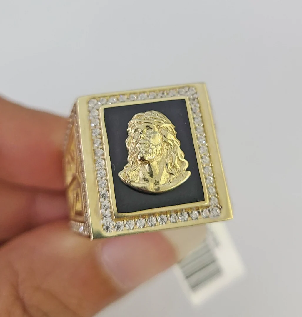 10k Jesus Head Ring Casual Band Yellow Gold Genuine Brand New Religious All Sizes - Image 5