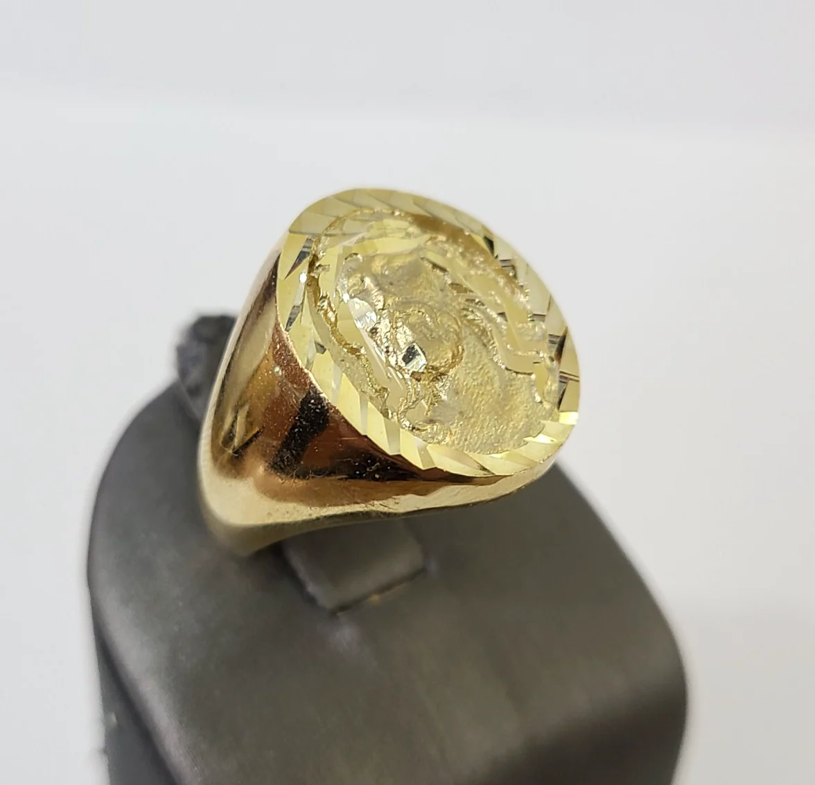 10k Jesus Head Ring Yellow Gold Men Real Genuine All Sizes - Image 4