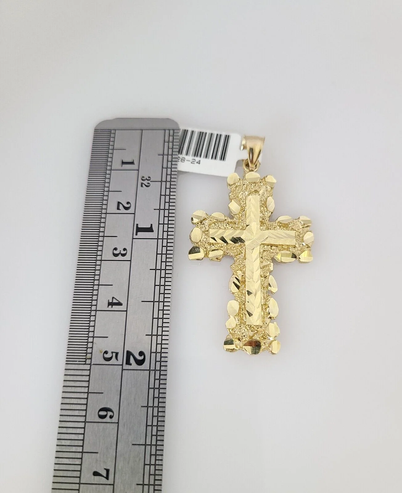 10k Jesus Nugget Cross Charm Pendant REAL 10Kt Religious Yellow Gold Genuine - Image 2