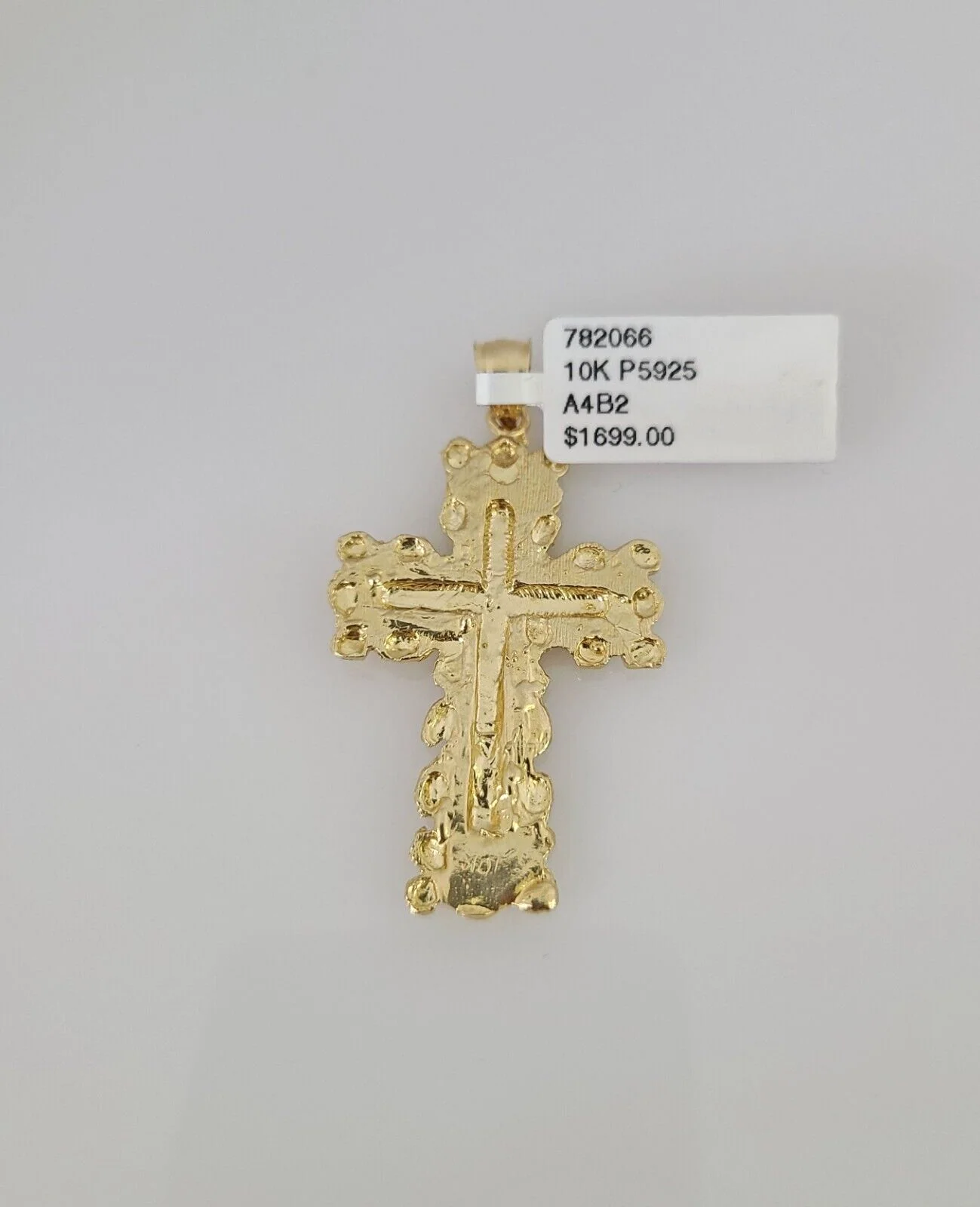 10k Jesus Nugget Cross Charm Pendant REAL 10Kt Religious Yellow Gold Genuine - Image 3