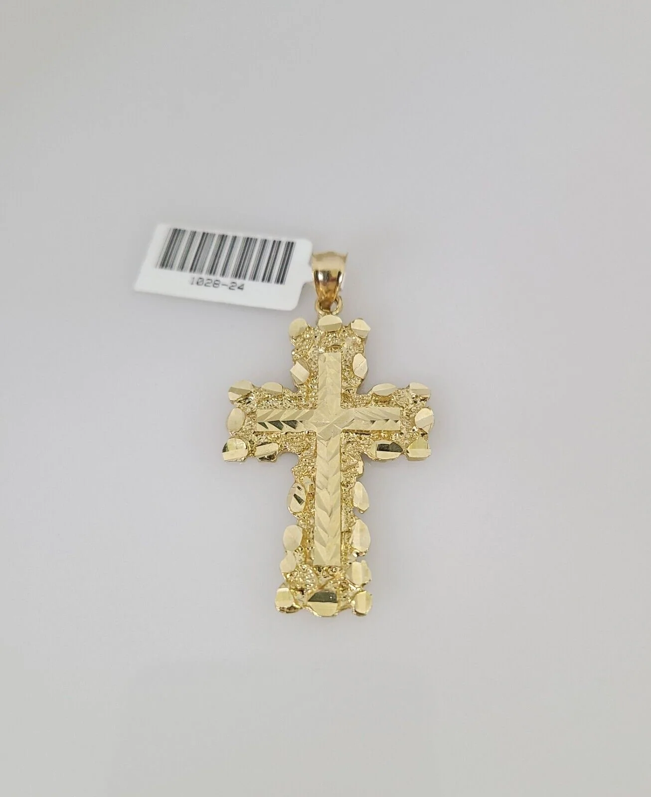 10k Jesus Nugget Cross Charm Pendant REAL 10Kt Religious Yellow Gold Genuine - Image 4