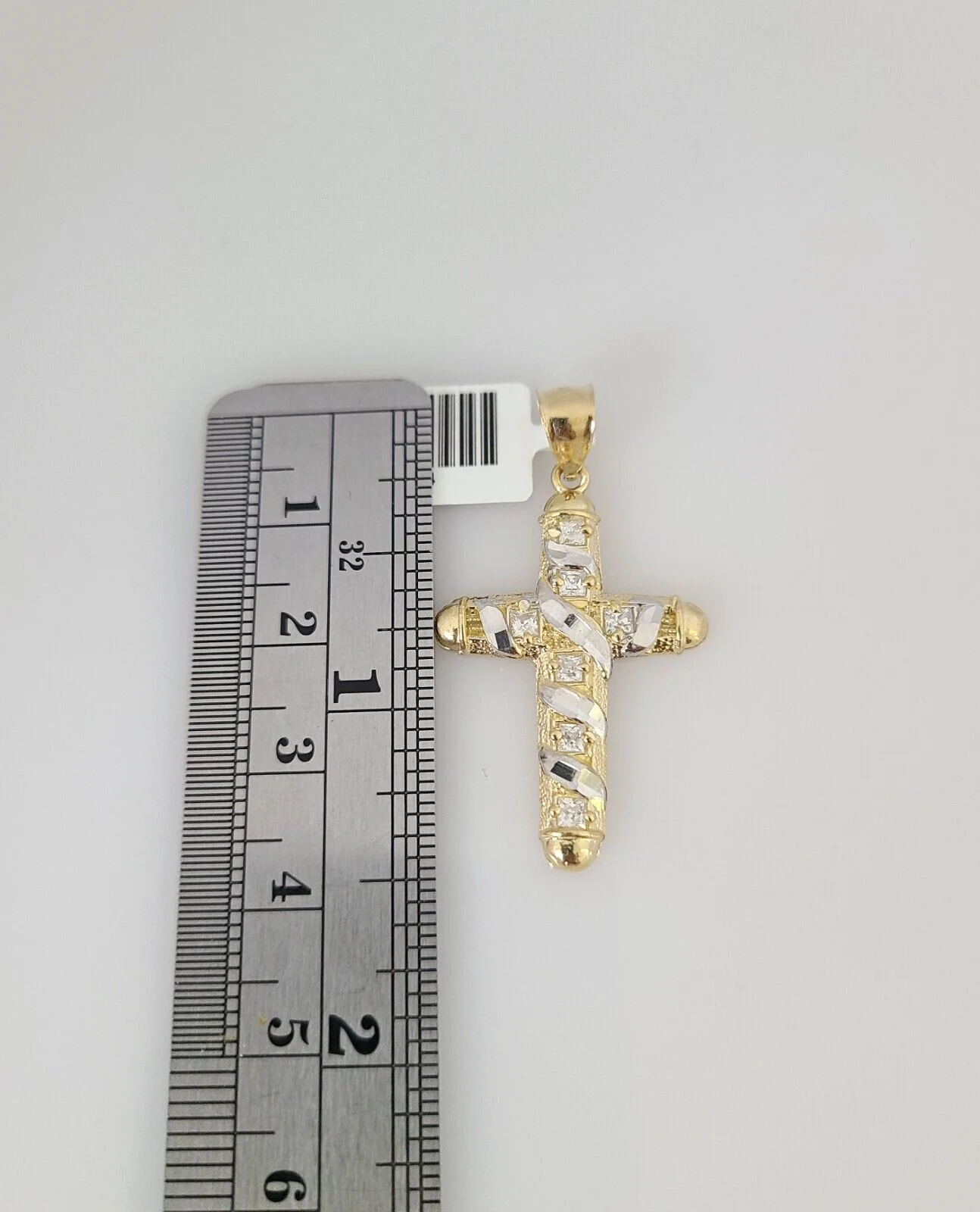 10k Jesus Spiral Cross Charm Pendant REAL 10Kt Religious Yellow Gold Genuine - Image 3