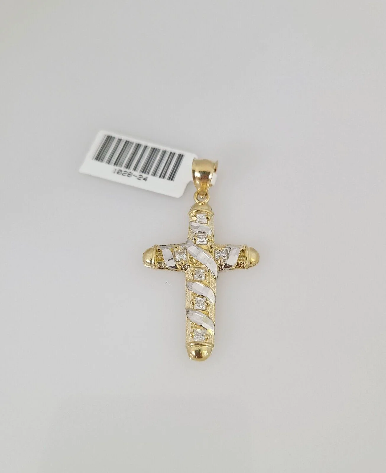 10k Jesus Spiral Cross Charm Pendant REAL 10Kt Religious Yellow Gold Genuine - Image 5