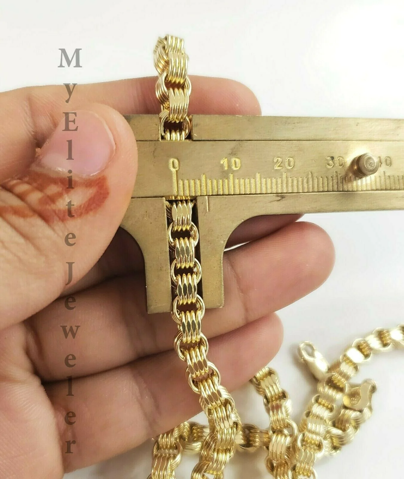 10K Ladies Men's Byzantine Chain Necklace Yellow Gold 5 mm 22 Inch Lobster Lock - Image 4