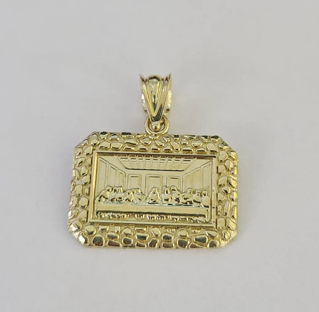 10k Last Supper Charm Pendant Nugget REAL 10Kt Yellow Gold Genuine - Image 4