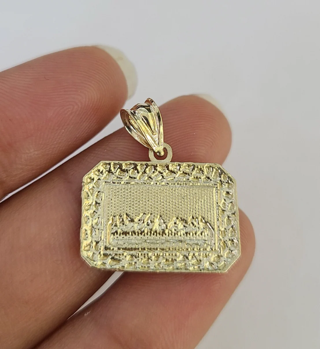 10k Last Supper Charm Pendant Nugget REAL 10Kt Yellow Gold Genuine - Image 5